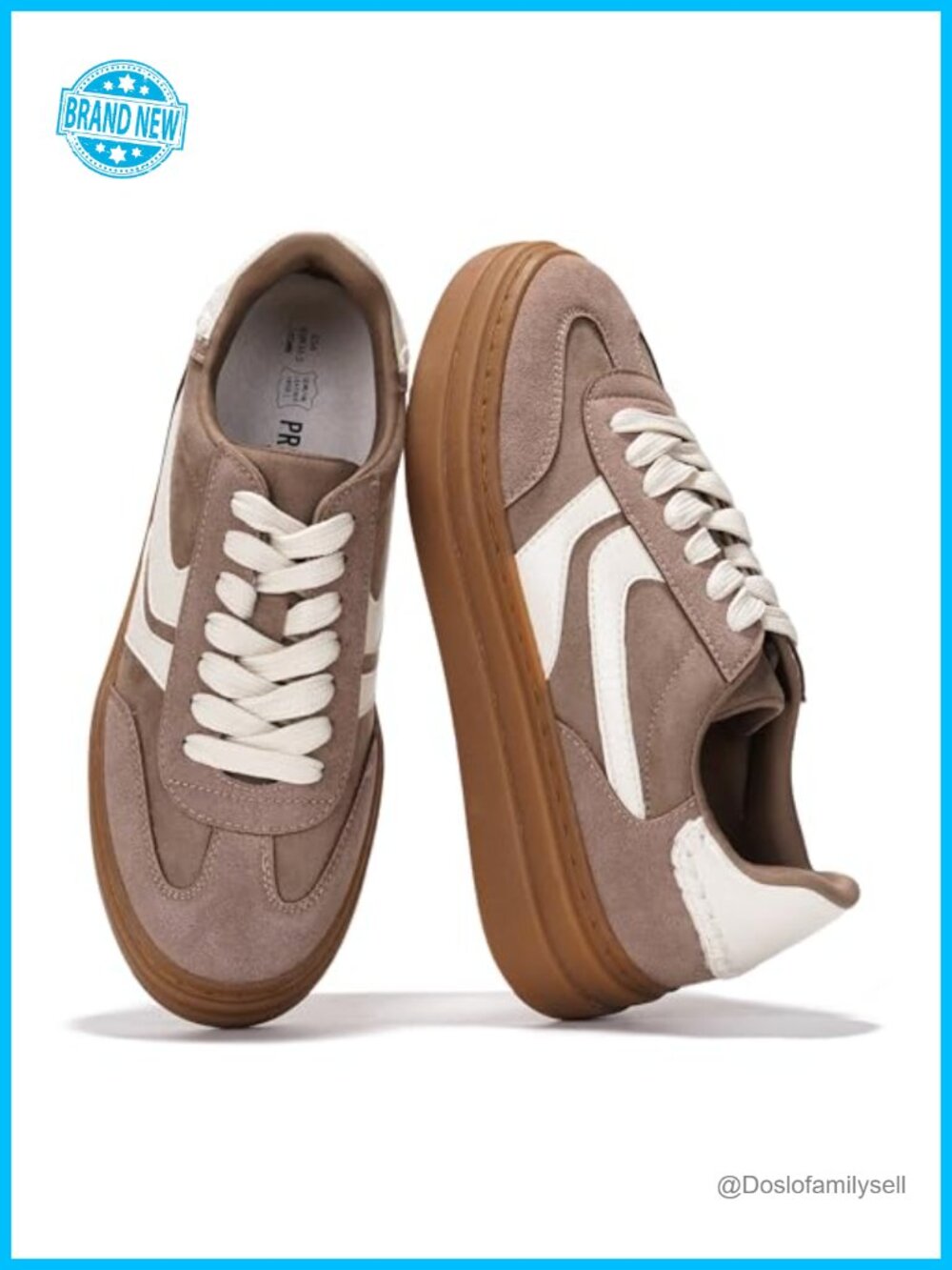 Women's Platform Sneakers Lightweight Lace-Up Memory Foam Walking Shoes